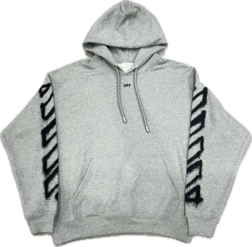 Off White Arrow Spray Hoodie Grey