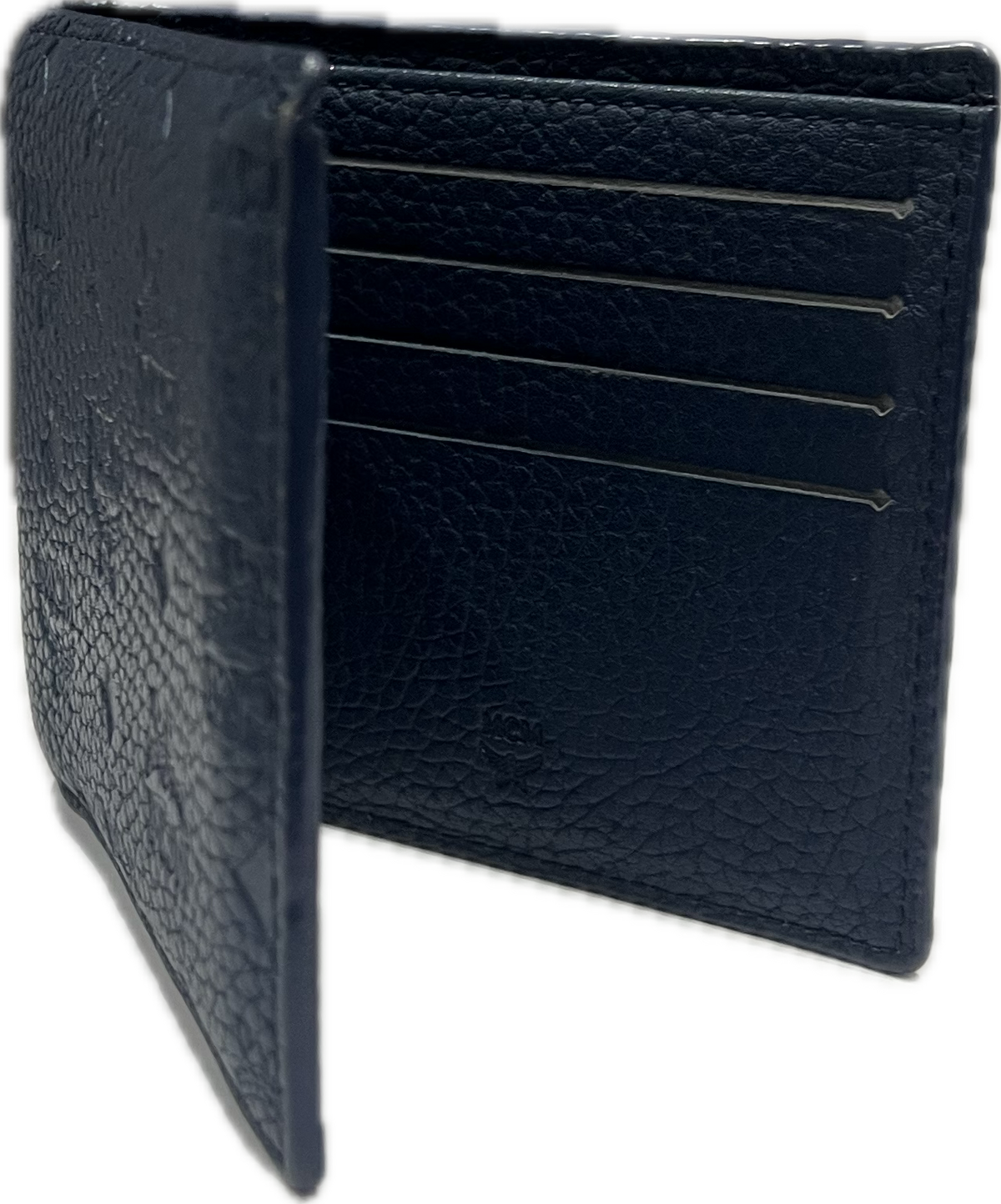 MCM Monogram Bifold Wallet Navy