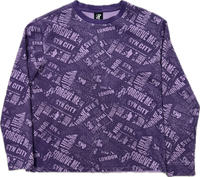 Syna World Newspaper Waffle LS Crewneck Tee Purple