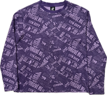 Syna World Newspaper Waffle LS Crewneck Tee Purple