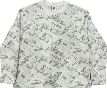 Syna World Newspaper Waffle LS Crewneck Tee White