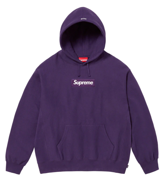 Supreme Box Logo Hooded Sweatshirt Purple