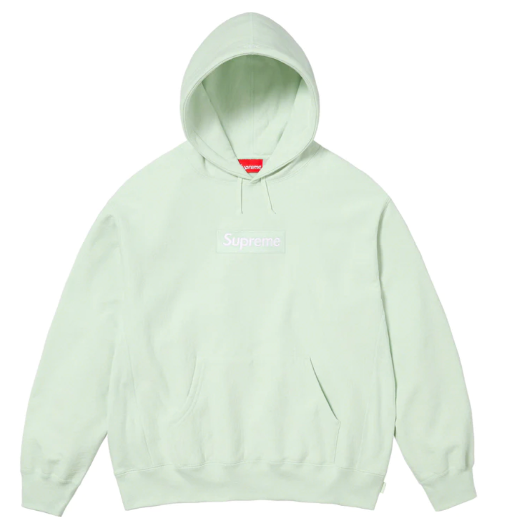 Supreme Box Logo Hooded Sweatshirt Light Green