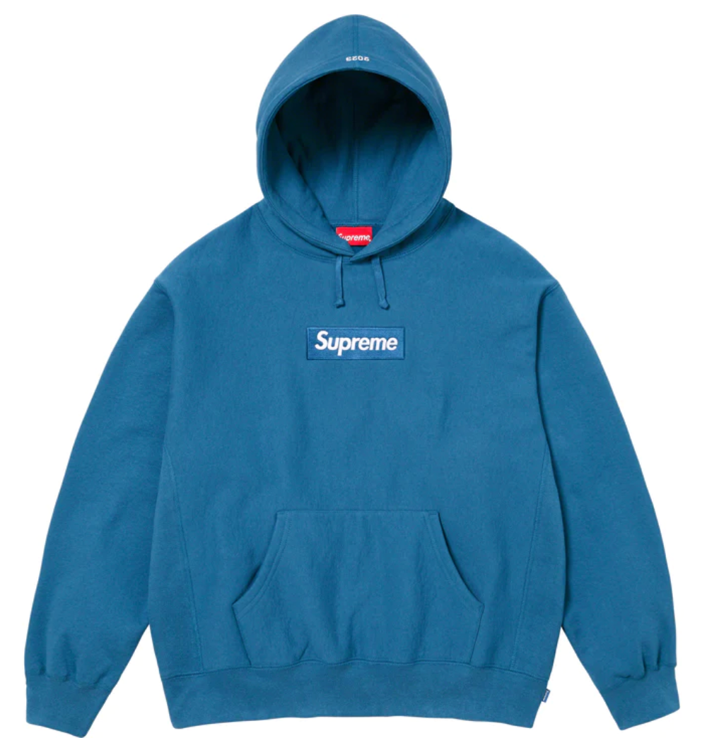 Supreme Box Logo Hooded Sweatshirt Blue