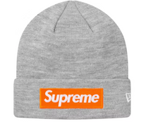 Supreme New Era Box Logo Beanie (FW17) Heather Grey