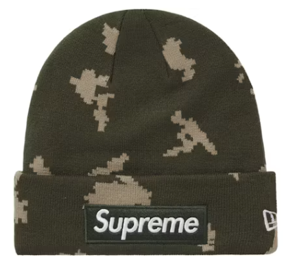 Supreme New Era Box Logo Beanie (FW21) Olive Russian Camo