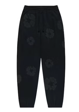 Denim Tears Cotton Wreath Sweatpants Black Monochrome