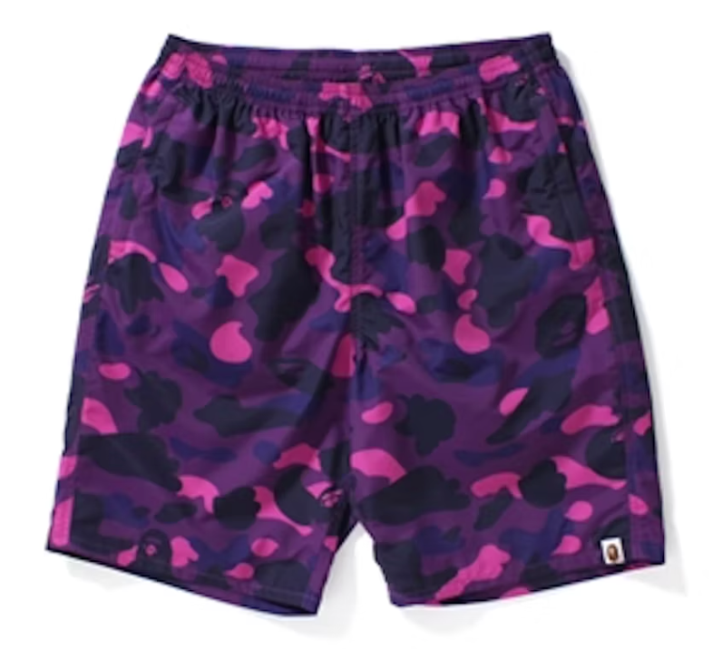 Bape Ultimate Color Camo Beach Shorts Purple