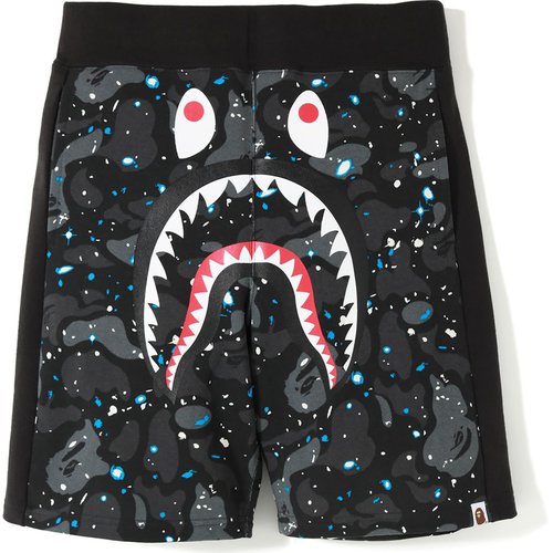 A Bathing Ape / Bape Space Camo Shark Sweat Shorts Black