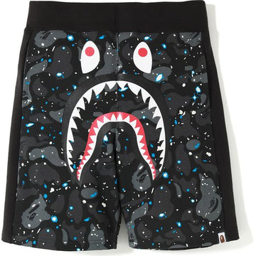 A Bathing Ape / Bape Space Camo Shark Sweat Shorts Black