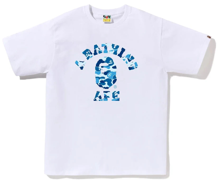 BAPE ABC Camo College Tee White/Blue