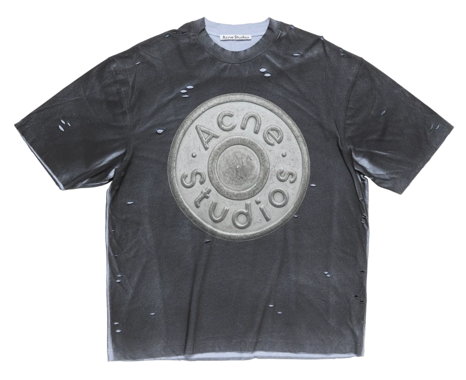 Acne Studios Distressed Logo Tee Black