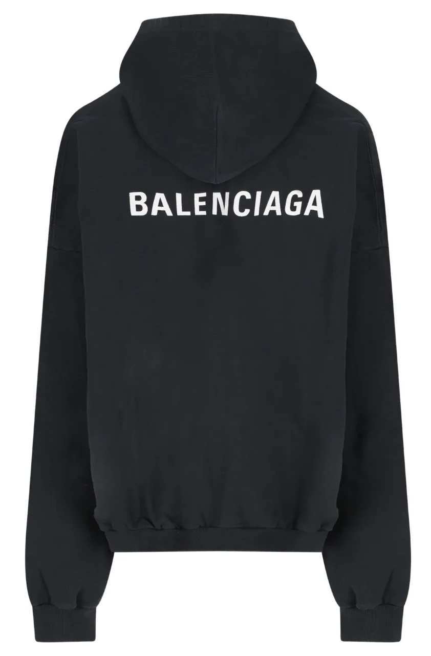 Balenciaga Back Logo Hoodie Black
