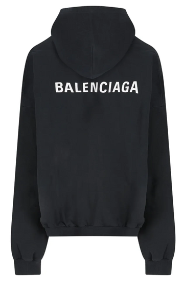 Balenciaga Back Logo Hoodie Black