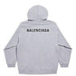 Balenciaga Print Logo Hoodie Grey