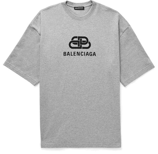 Balenciaga Interlock Logo Tee Grey