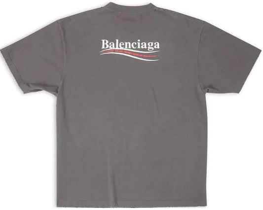 Balenciaga Political Logo Tee Grey
