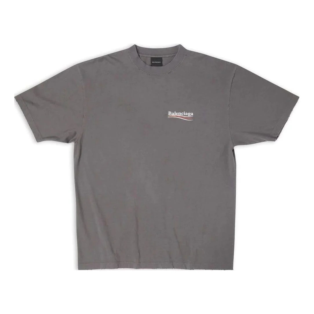 Balenciaga Political Logo Tee Grey