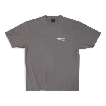 Balenciaga Political Logo T-Shirt Grey