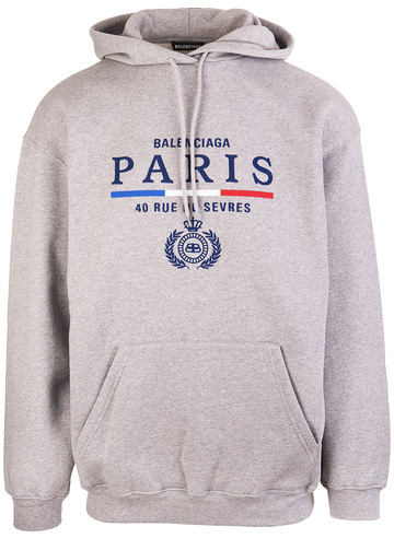 Balenciaga Paris 40 Rue De Sevres Hoodie Grey
