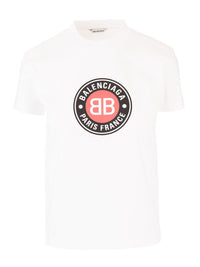 Balenciaga Paris France BB Tee White