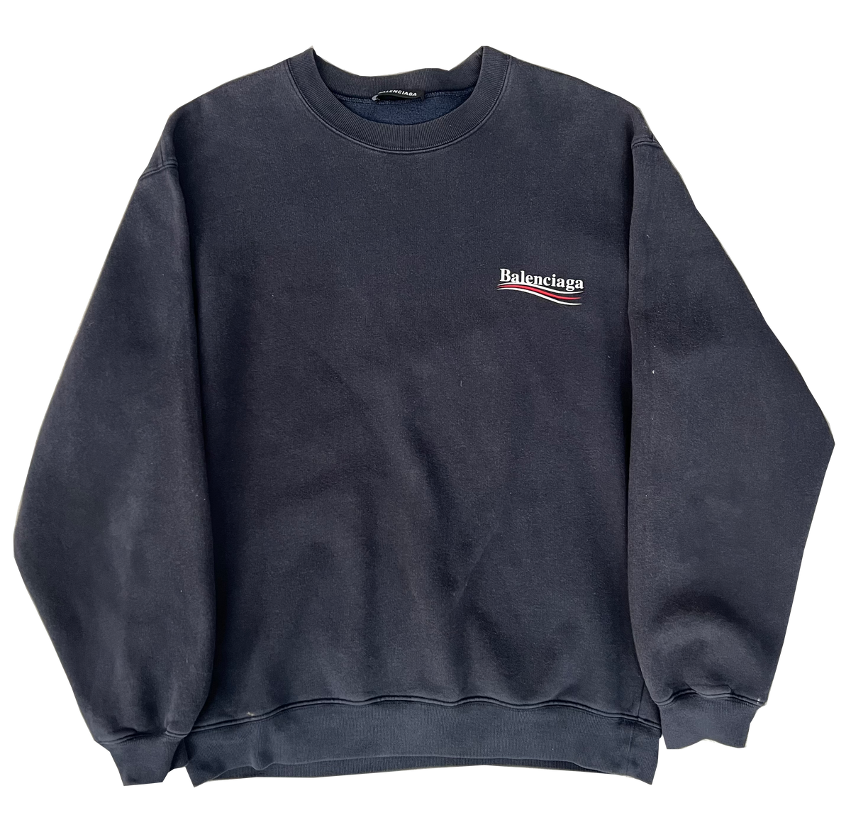 Balenciaga Political Campaign Logo Crewneck Navy