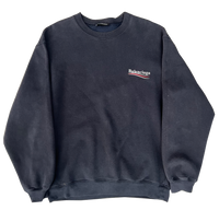 Balenciaga Political Campaign Logo Crewneck Navy