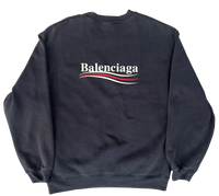 Balenciaga Political Campaign Logo Crewneck Navy