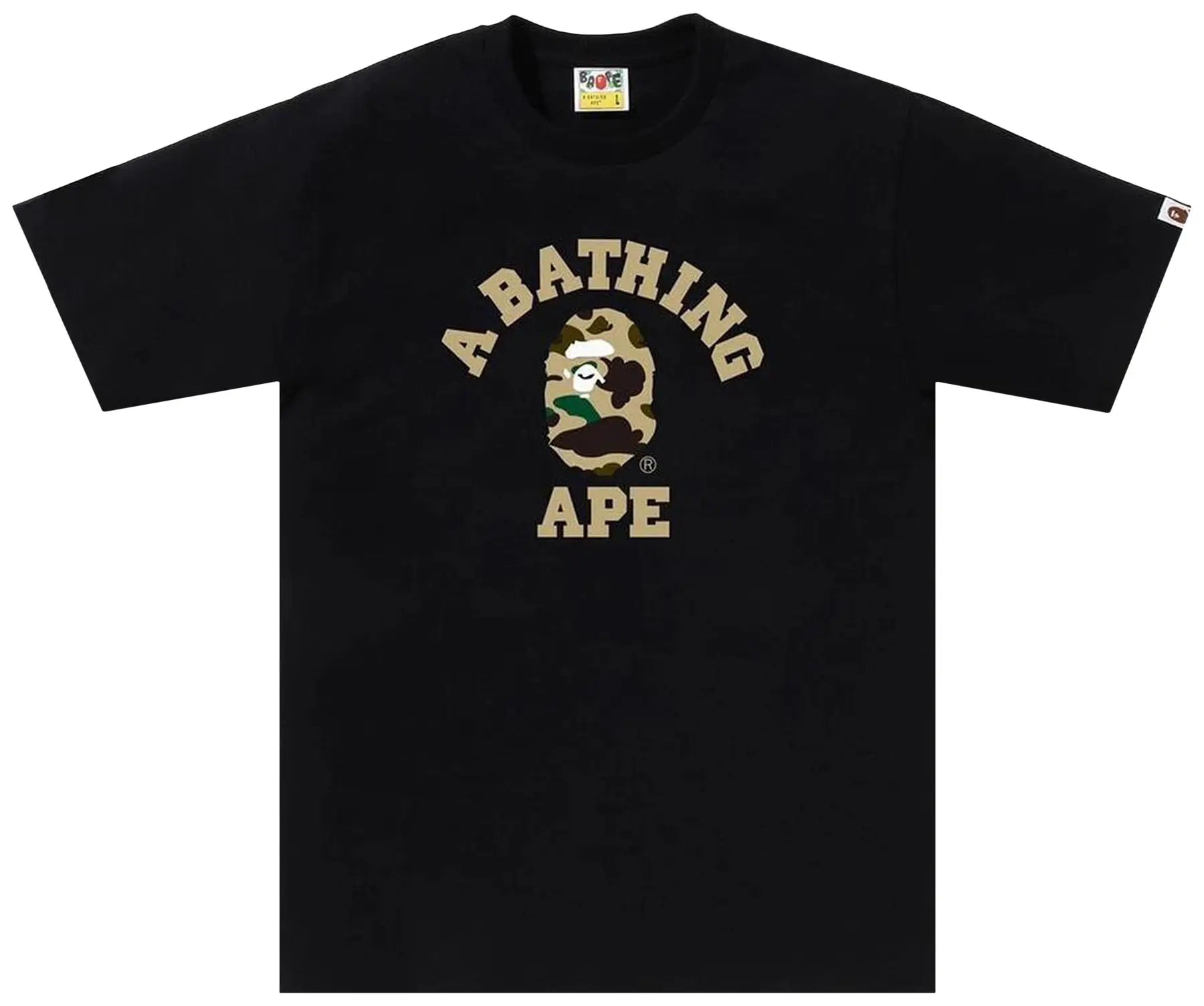 BAPE 1st Camo College Tee 'Black Yellow'
