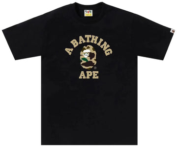BAPE 1st Camo College Tee 'Black Yellow'