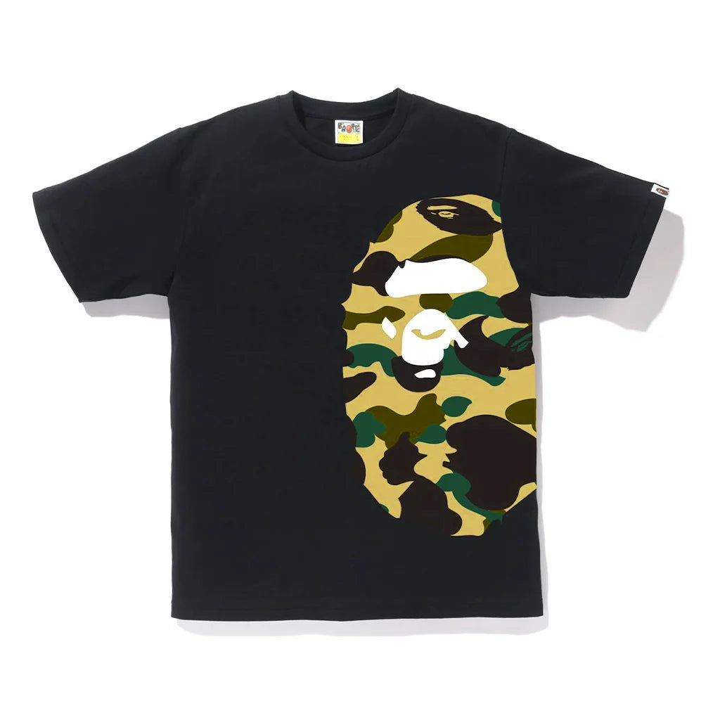 Bape Big Side Head 1st camo Black Tee