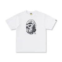 Bape Big Head Mountain Tee White