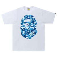BAPE ABC Camo Big Head By Bathing Ape Tee White/Blue