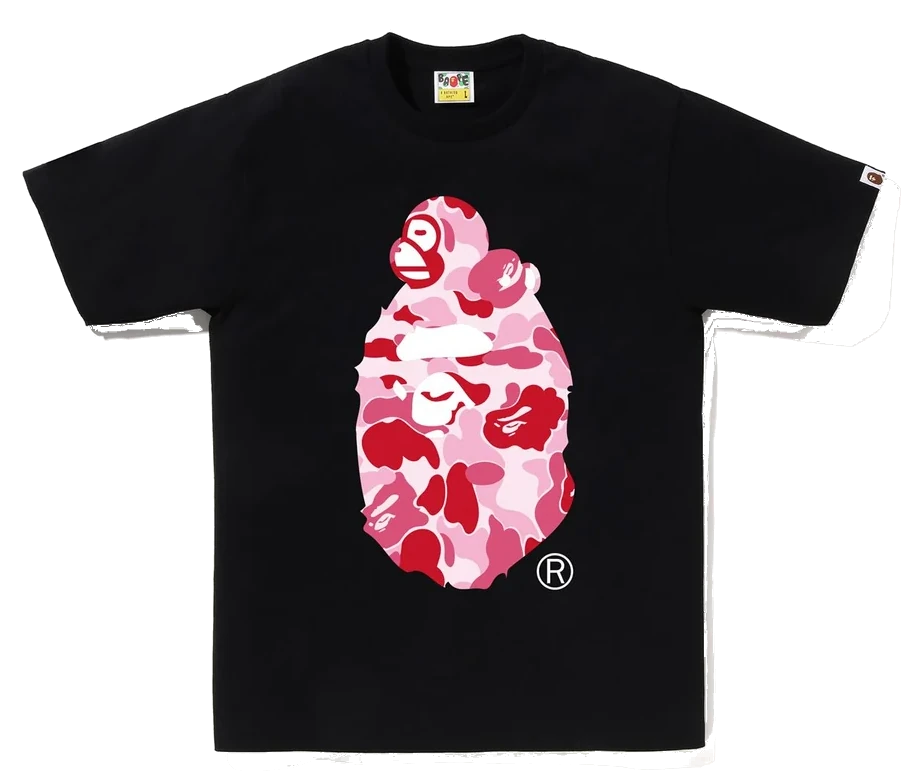 A Bathing Ape / Bape Camo Milo On Big Ape Tee Black/Pink