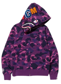 A Bathing Ape / Bape Color Camo Shark Full Zip Hoodie Purple