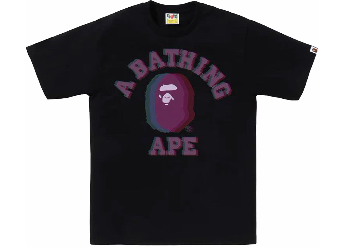 Bape Glitch Art College Tee Black