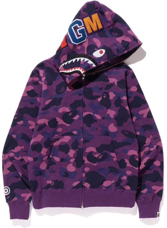 Bape Shark Purple Camo Zip Hoodie