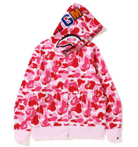A Bathing Ape Pink Camo Shark Full Zip Hoodie
