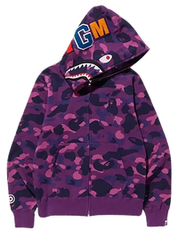 A Bathing Ape Purple Camo Shark Full Zip Hoodie