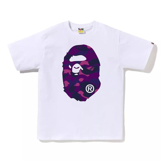 Bape Color Camo Big Ape Head Tee White/Purple