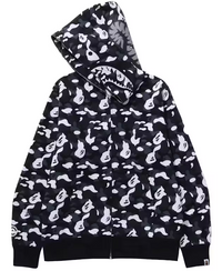 A Bathing Ape / Bape x DSM Black Camo Shark Full Zip Hoodie