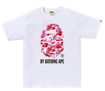 BAPE ABC Camo Rebuild Big Ape Head T-Shirt White/Pink
