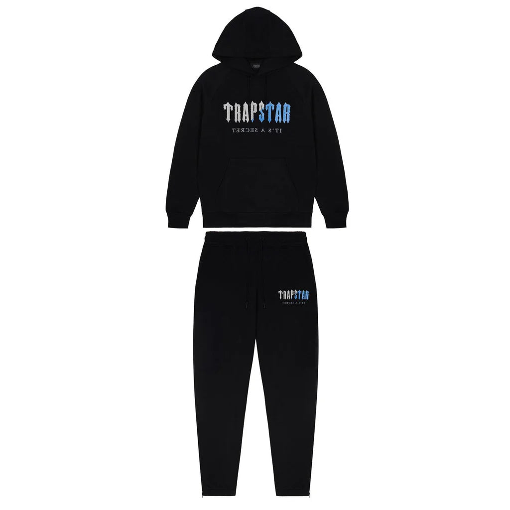 Trapstar Decoded Chenille Hooded Tracksuit- Black Ice