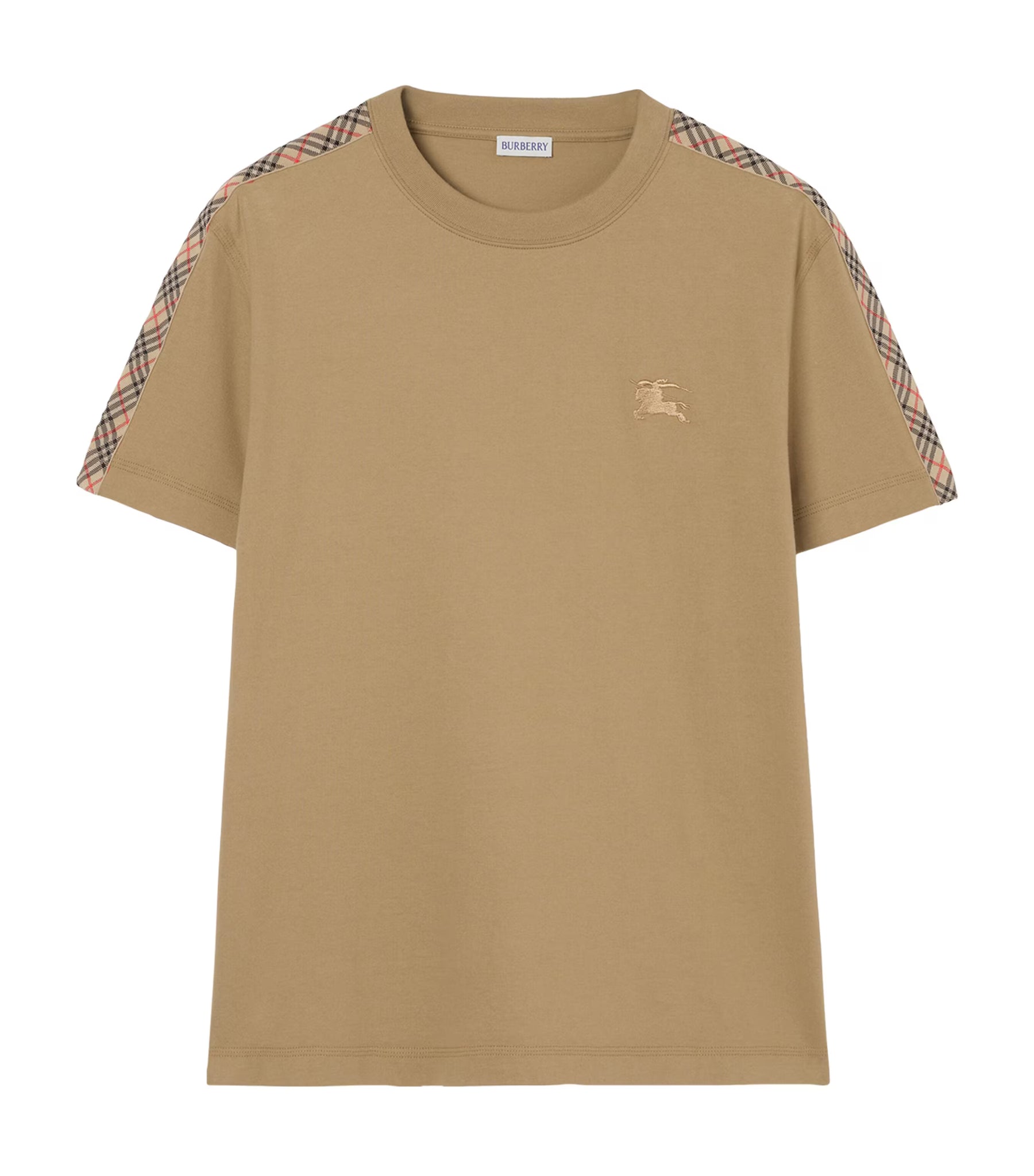 Burberry Check Trim Tee Beige
