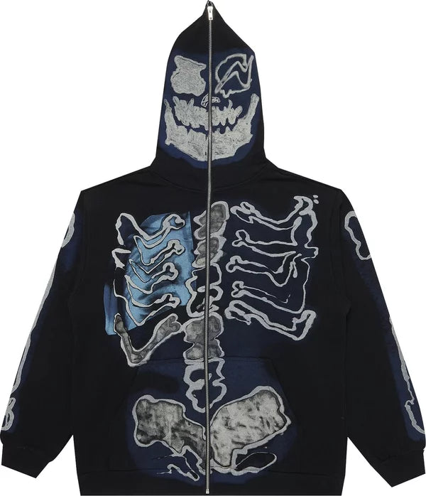 Travis Scott x Fragment Skeleton Graffiti Full Zip Hoodie