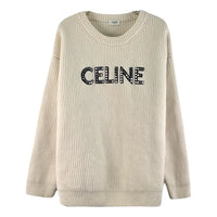 Celine Logo Wool Jumper Cream