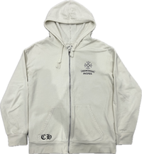 Chrome Hearts Seoul Cross Logo Zip Up Hoodie White