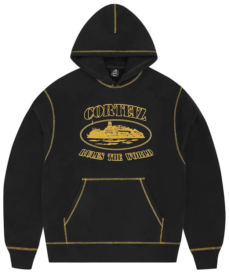 Corteiz Alcatraz Contrast Hoodie Black/Yellow