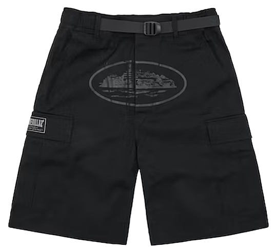 Corteiz Cargo Shorts Alcatraz Triple Black
