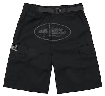 Corteiz Cargo Shorts Alcatraz Triple Black